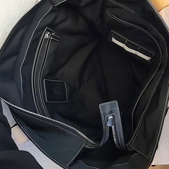 Coach Oversized Leather & Nylon Travel Tote - Picture 11 of 13